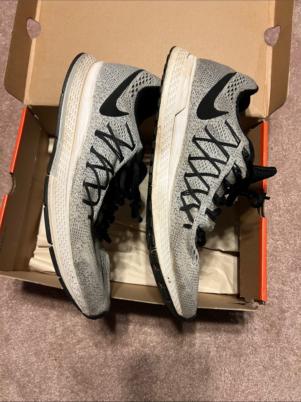 Nike Men’s Sneakers - Gray and Black Flyknit Trainers